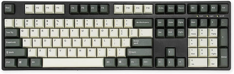 iKBC CD108 V2 Ergonomic Mechanical Keyboard with Cherry MX Silent Red Switch for Windows and Mac, Full Size Keyboard Used the Mistel Two Tone Retro Color PBT Double Shot Keycaps for Desktop and Laptop