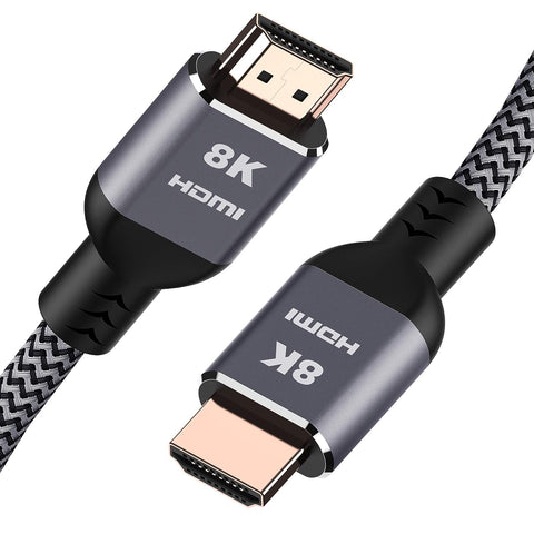 HTCKABOL 8K HDMI Cable 6.6ft, High Speed 48Gbps HDMI 2.1 Cable 8K60Hz 4K120Hz eARC HDR10 4:4:4 HDCP 2.2 2.3 DTS:X Compatible with Apple TV Roku Sony LG Samsung OLED Xbox PS4 PS5