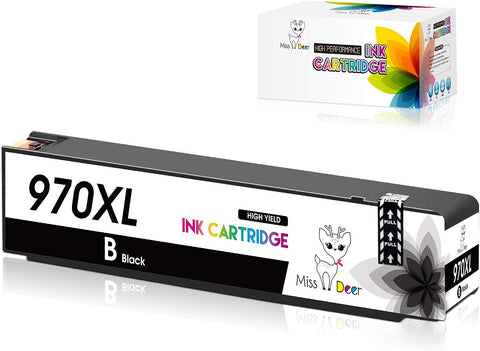 Miss Deer 970XL Black Compatible Ink Cartridge Replacement for HP 970 970 XL Ink Cartridge,Work for HP Officejet Pro X576dw X451dn X451dw X476dw X476dn X551dw Printers (1 Black)