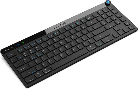 JLab JBuds Wireless Keyboard | Black | 95 Keys | Connect Via Bluetooth or USB Wireless Dongle | Multi-Device Toggle | Soft Touch Keys | Smart Media Knob | Custom User Profiles | Rechargeable (1 Pack)