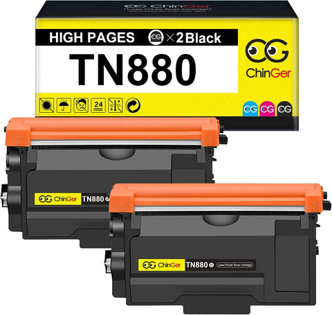 CHINGER Compatible TN880 TN-880 TN 880 Replacement for Brother TN880 Super High Yield Black Toner Cartridge Work for Brother HL-L6200DW MFC-L6700DW MFC-L6800DW HL-L6300DW MFC-L6900DW Printer (2 Black)