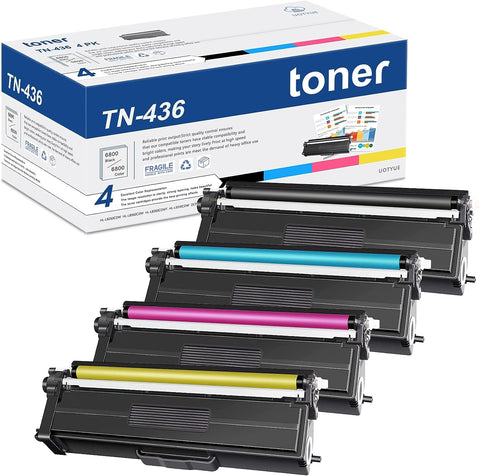 UOTYUE TN-436 TN436 Toner Cartridges 4 Pack (Black/Cyan/Magenta/Yellow): Uoue TN436BK TN436C TN436M TN436Y Replacement for HL-L8360CDW HL-L8260CDW MFC-L8900CDW MFC-L8610CDW Printer