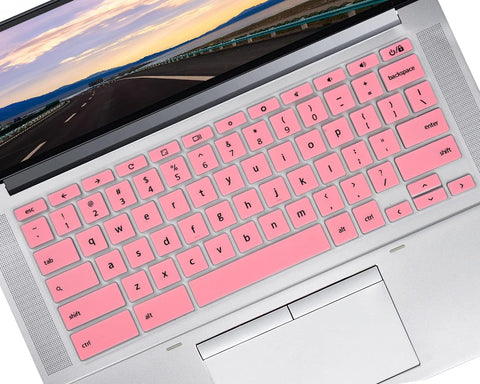 Keyboard Cover Skin for 14" HP Chromebook x360 14c-cc 14c-ca 2-in-1 Laptop 14c-ca0053dx/cc0013dx/cc0047nr/ca0010ca/ca0030ca, HP Chromebook 14b 14b-na0010WM/na0010nr/nb0010nr/na0010/na0035cl Skin-Pink