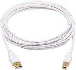 Tripp Lite, Safe-IT, USB-A to USB-B, USB 2.0, Male-to-Male Cable, PVC VW-1 Jacket, White, 10 Feet / 3.05 Meters, Limited Life Manufacturer's Warranty (U022AB-010-WH)