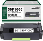 50F1000 501 Toner Cartridge Compatible MS310 Toner Cartridge 1 Pack Replacement for Lexmark 501 501H MS310 MS310d MS510 MS510dn MS610 MS610de MS610dn MS610dte MS610dtn Printer Toner Cartridge - HIYO