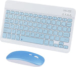 Wireless Keyboard and Mouse Rechargeable Bluetooth Keyboard and Mouse Combo Ultra-Slim Portable Compact Wireless Mouse Keyboard Set for Windows/Tablet/Win7/8/10/Mac/iPad/iOS/Android/Phone (Blue)