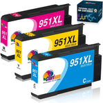 Clorisun 951 951XL Compatible Ink Cartridge for HP 951 951XL 951 XL for HP OfficeJet pro 8600 8610 8620 8100 8625 8630 8615 8660 8640 276DW 251DW 271DW Printer(1 Magenta 1 Cyan 1 Yellow, 3 Pack)