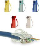 LINKUP - [5 Colors] Snagless RJ45 Cat6 UTP Connectors EZ Pass Through Ends | Ethernet Cat 6 8P8C Solid Plug | UTP Gigabit Round Cable Connector | Platinum 50 Mi Gold Plated High Performance|50 Pack