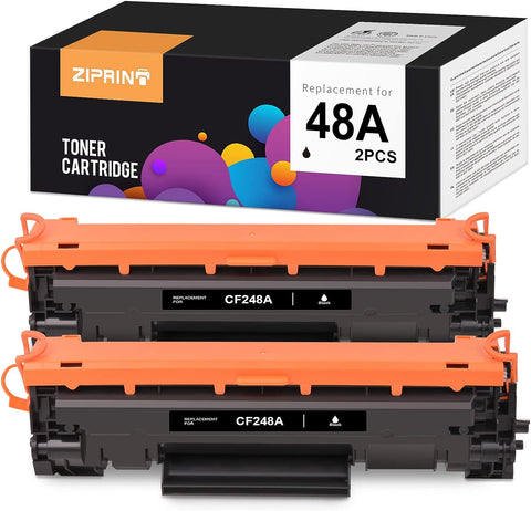 ZIPRINT Compatible Toner Cartridge Replacement for HP 48A CF248A for HP Laserjet Pro M15w M15 M15a M16 M16w M16a Pro MFP M28w M28 M30w M29w M29 M29a M28a M31w Printer (Black, 2-Pack)