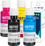 LCL Compatible Ink Bottle Replacement for HP GT51 GT52 DeskJet GT5810 5820 5811 5821 5822 118 310 311 315 318 319 410 411 418 419 (4-Pack Black Cyan Magenta Yellow)