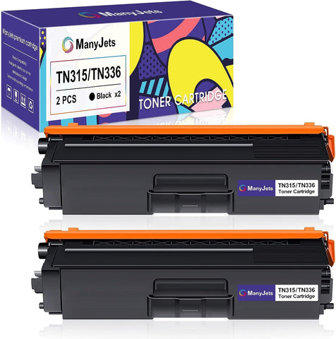 ManyJets TN315 TN336 Compatible Toner Cartridge Replacement for Brother TN315 TN310 TN336 TN331 Use for Brother MFC-9970CDW HL-4150CDN HL-L8250CDN MFC-9460CDN MFC-L8850CDW MFC-9560CDW (Black,2-Pack)