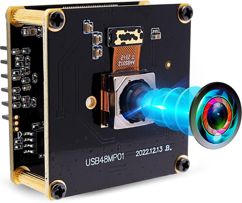 IFWATER 48MP USB Camera Module 6000P Ultra HD Autofocus 70 Degree Undistorted Lens,Fast Automatically Focus Clear Video Lightburn Camera Industrial Embedded Camera for Laptop,Raspberry Pi,Jetson Nano