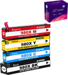 Mutikor Compatible Ink Cartridge Replacement for 980X Use with X555xh X555dn X585f X585z X585dn (1Black 1Cyan 1Magenta 1Yellow) 4 Pack