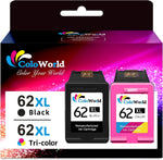 ColoWorld 62XL Ink Cartridges Black Color for HP Ink 62XL Black/Color Combo Pack, for HP62 62 XL, Compatible for Envy 7640 5660 5540 5661 5642 5640 5663 5544 5542 5549 OfficeJet 5740 5745 5746 Printer