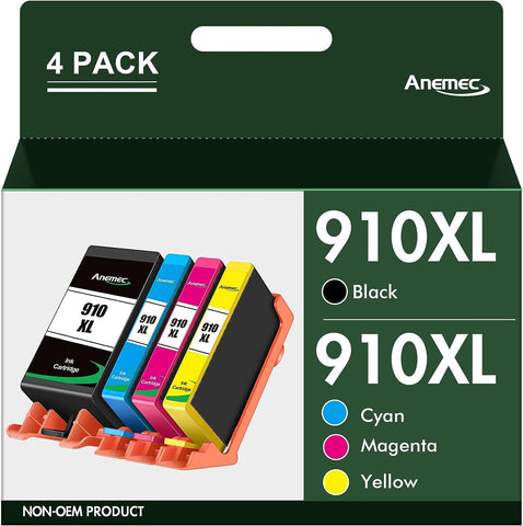 910XL Ink Cartridges Combo Pack Replacement for HP Ink 910 XL Compatible with OfficeJet Pro 8020 8025 8028 8035 8030 8010 8015 8018 8022 Printer (1 Black,1 Cyan,1 Magenta,1 Yellow)