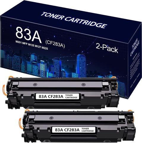 83A Toner Cartridge Black 2 Pack Compatible 83A CF283A Toner Replacement for HP Pro MFP M201dw M225dw M127fw M127fn M125nw Printer Toner Cartridge (CF283AD)