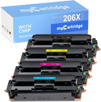 206X 206A Toner Cartridge 4 Pack?with chip? Compatible Replacement for HP 206X 206A W2110X W2110A Toner Cartridge High Yield for HP Color Pro M255dw MFP M283fdw M283cdw M283 M255 Printer