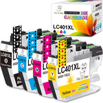 Miss Deer LC401XL Ink Cartridges Compatible Replacement for Brother LC401 LC 401 XL Black Ink Cartridge High-Yield Work for Brother MFC-J1010DW MFC-J1170DW MFC-J1012DW Printer 4-Pack (BK/C/M/Y)