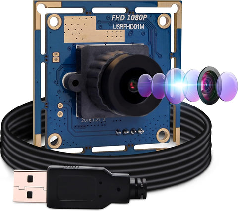 1080P USB Camera Module Wide Angle High Speed 3.6mm Lens PC Camera for Computer Mini UVC USB2.0 Lightburn Camera OV2710 USB Security Camera High Frame 100fps Web Camera Board for Raspberry Pi