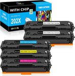 LeciRoba Compatible 202X CF500X Toner Cartridge High Yield Replacement for HP 202X CF500X 202A CF500A for HP Color Pro MFP M281 M281fdw M281cdw M281fdn M254dw M254 Printer (4-Pack, BK/C/M/Y)