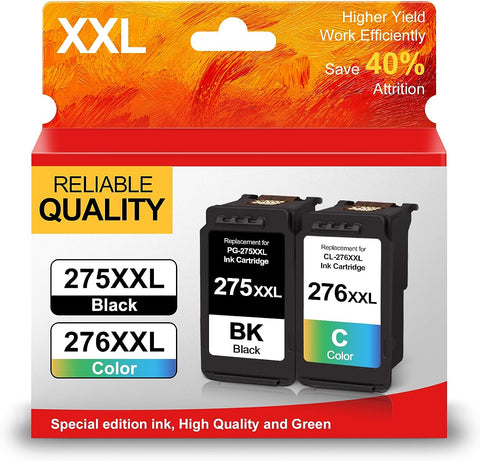 PG-275 XL/CL-276 XL Value Pack Ink Cartridge Replacement for Canon Ink 275 and 276 Used for PIXMA TS3522 TS3520 TR4720 TR4722 (1 Black,1 Color) Combo Pack