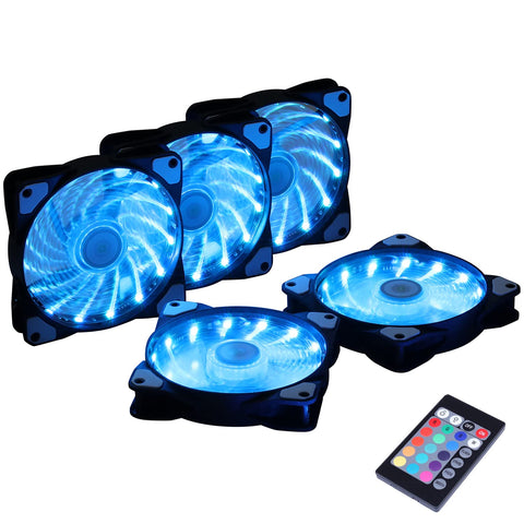 DS 120MM PC Case RGB Fans, LED Silent RGB Fans for Computer Cases, CPU Cooler, Water Cooling (Suppot for ASUS Aura, MSI Mystic, 2 Pack LED Strip Light and 5 Pack LED Fans Kit, F Series)
