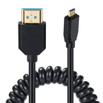 Micro HDMI to HDMI Coiled Cable, HDMI to Micro HDMI 2.1 8K Cable, Cable for 1080P, 8K@60Hz 4K@120Hz 48Gbps and Audio Return Channel (1M/3.2FT) (Straight 1m)