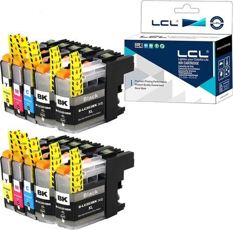 LCL Compatible Ink Cartridge Replacement for Brother LC203XL LC201XL LC201 LC203 LC203BK LC203C LC203M LC203Y XL High Yield MFC-J480DW J460DW J485DW J5620DW J5720DW (10-Pack4Bk 2Cyan 2Magenta 2Yellow)