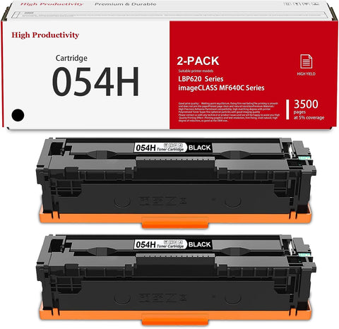 054H Black High-Yield Toner Cartridge (2-Pack): Compatible Replacement for Canon 054H 3028C001 ImageClass Color imageCLASS MF641Cdw MF642Cdw MF644Cdw LBP622Cdw Printer