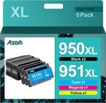 950XL 951XL Combo Replacement for HP 950 951 Ink Cartridges Combo Pack Work for HP OfficeJet Pro 8600 Ink Cartridges, OfficeJet Pro 8610, Pro 251dw 276dw, 8100 8620 Series, 5 Pack