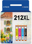 Ankink 212XL Ink Cartridges Replacement for Epson 212 XL T212 T212XL Higher Yield for Expression Home XP-4100 XP-4105 XP-330 Workforce WF-2830 WF-2850 Printer (Black, Yellow, Magenta, Cyan, 4 Pack)