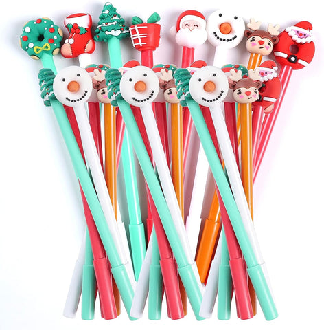 32 Pieces Christmas Pens Set Xmas Holiday Ballpoint Pens Ink Pen Novelty Pens for Christmas Goodie Stuffer Party Gift