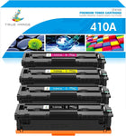 TRUE IMAGE Compatible Toner Cartridge Replacement for HP 410A 410X M477fnw CF410A CF411A CF412A CF413A Color Pro MFP M477fnw M477fdw M477fdn M452dn M452nw Printer (Black Cyan Yellow Magenta, 4-Pack)