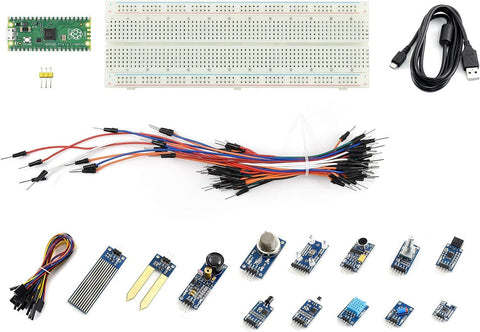 Ingcool Raspberry Pi Pico Sensor Kit Based on RP2040 Chip, Dual-core Arm Cortex M0+ Processor, Includes Raspberry Pi Pico Starter Kit+Humidity Sensor+Color Sensor+Sound Sensor, etc.