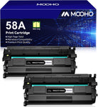 Mooho 58A CF258A Toner Cartridge Black: 2 Pack (with Chip, High Yield) Replacement for HP CF258A 58A 58X CF258X MFP M428fdw M428fdn M428dw M404 M428 Pro M404n M404dn M404dw Printer