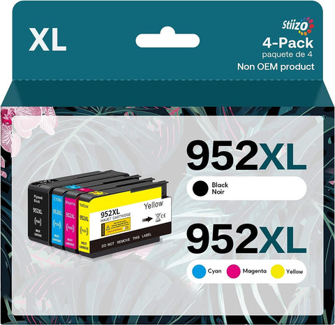 Stiizo 952XL Higher Yield Upgraded Ink Cartridges Replacement for 952 XL Compatible with OfficeJet Pro 8710 8720 8702 7720 7740 8715 8730 8740 8216 8725 8700 Printer (4 Pack)