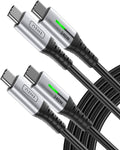 INIU 240W USB C to USB C Cable 6.6ft/2Pack, Type C to Type C Charger USB-C Fast Charging Cord Compatible with MacBook Pro/Air, iPad Pro 12.9/11/Air/Mini, Samsung S23/22/21/20