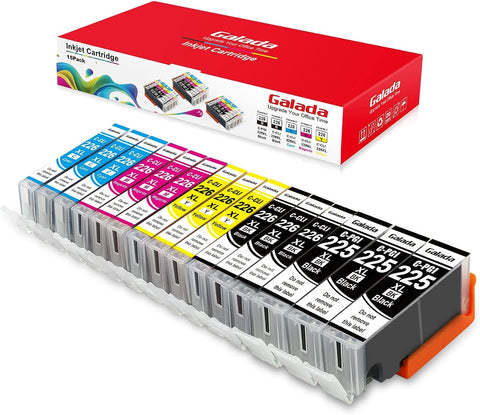 GALADA Compatible Ink Cartridge Replacement for Canon PGI-225 CLI-226 for Pixma iP4820 iP4920 iX6520 MG5120 MG5220 MG5320 MG6120 MG6220 MG8120 MG8120B MG8220 MX712 MX882 MX892 225/226 15pack