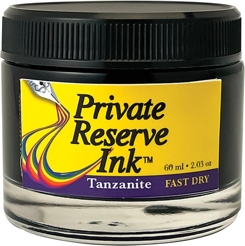 Private Reserve Ink® FAST DRY - 60 ml Ink Bottle for Fountain Pen (Tanzanite Fast Dry) (PR17043)