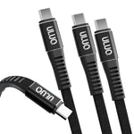 ULUQ USB C to USB C Cable [6.6ft &3.3ft, 2 Pack] USB 3.0 Type C Fast Charger Cable, Durable Nylon Cord for iPad Mini 6, iPad Pro 2020, iPad Air 4, Samsung Galaxy S21+ Ultra/S20+, Goole Pixel 6/6Pro