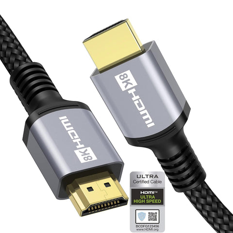 Anhuicco HDMI Cables 2.1 4K 8K HDR Certified 13FT 48Gbps 8K 10K 60Hz 4K 120Hz 2K 240Hz ALLM Freesync Dobly VRR ARC eARC HDR10+ HDCP 2.3 Compatible Gaming PS5 Xbox Soundbar Real 8K Fire TV