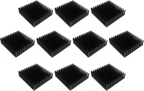 Easycargo 24pcs 40mm Heatsink 40x40x11mm, Aluminum Cooler Heat Sink for Cooling 3D Printers, Nema 17, TEC1-12706 Thermoelectric Peltier Cooler 40mmx40mmx11mm (Black 24pcs)