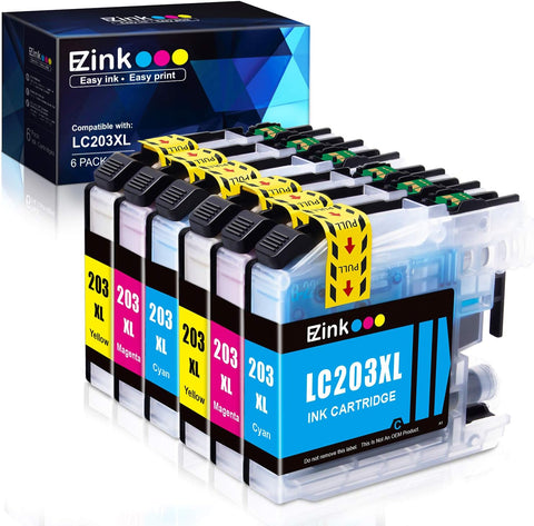 E-Z Ink (TM Compatible Ink Cartridge Replacement for Brother LC203XL LC203 XL to use with MFC-J480DW MFC-J880DW MFC-J4420DW MFC-J680DW MFC-J885DW (2 Cyan, 2 Magenta, 2 Yellow, 6 Pack)