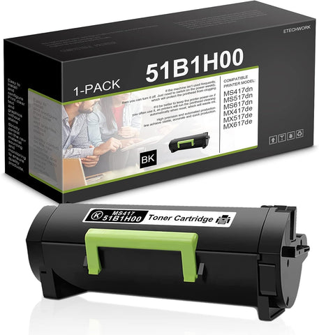 Etechwork 51B1H00 MS417 Compatible Toner Cartridge Replacement for lexmark 51B0HA0 MS417dn MS517dn MS617dn MX417de MX517de MX617de Printer (1 Pack Black, High Yield)