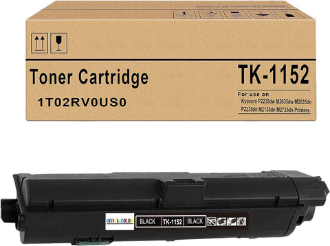 TK-1152 (1T02RV0US0) TK1152 Black Toner Cartridge Replacement for Kyocera P2235dw M2635dw P2235dn M2635dn M2135dn M2735dn Printer (Black,1 Pack) No Damage to The Machine,No Fading,No Streak.