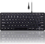 Perixx PERIBOARD-332 Wired Backlit USB Keyboard - Mini 11.22x4.57x0.83 Inches - Slim Scissor Keys with Big Font - White Illuminated LED - US English