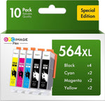 GPC Image Flex Compatible 564XL Ink Cartridge Combo Pack Replacement for HP 564XL 564 XL Ink Compatible with DeskJet 3520 3522 Officejet 4620 Photosmart 5520 6510 6520 Ink Printer (B/C/M/Y, 10 Pack)