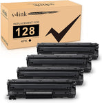 V4INK Compatible CRG128 CE278A Toners_Cartridges_Printer Replacement for Canon 128 HP 78A for Canon D530 D550 L190 LBP6200d LBP6230dw MF4880dw MF4890dw MF4450 MF4570dn HP P1606dn P1600 M1536dnf 4 Pack