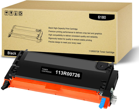 Phaser 6180 Black High Capacity Toner Cartridge Compatible with Xerox 113R00726 for Xerox Phaser 6180 6180N 6180DN 6180MFP-D 6180MFP-N Printers (8,000 Pages)