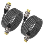 Yinker 8K HDMI 2.1 Cable 6 feet 2 Pack, 8K 60Hz HDMI Braided Cord 48Gbps HDCP2.2 HDR10